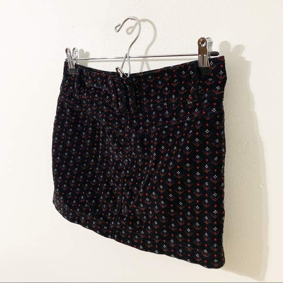 Free People We the Free Button Front Corduroy Mini Skirt Floral GeometricPattern - Picture 9 of 12